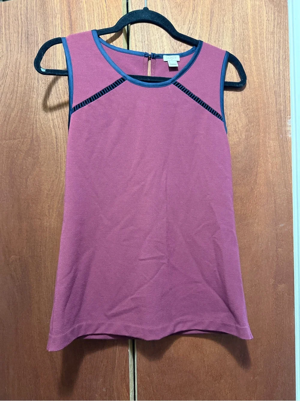 J. Crew Maroon & Navy Sleeveless Knit Top